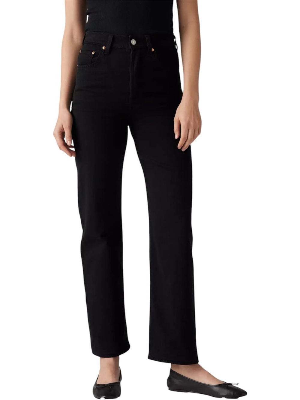 Levi’s Ribcage Straight Ankle Women's Jeans Black Sprout Womens 31